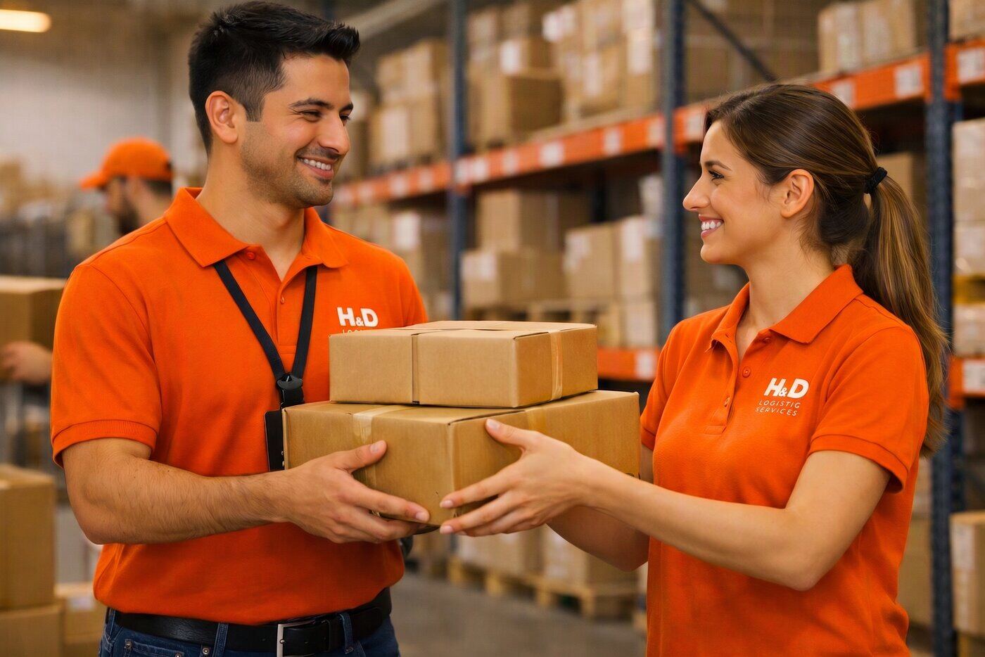 Equipo de H&D Logistics Services trabajando en la bodega de Miami