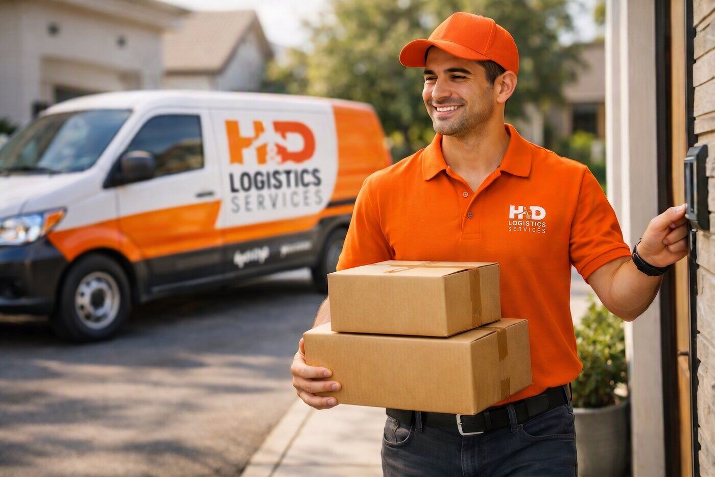 Repartidor de H&D Logistics Services entregando paquetes en Panamá
